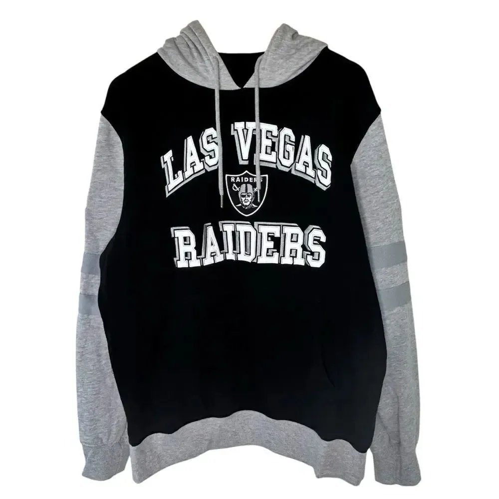 NFL Las Vegas raiders black and gray hooded sweatshirt size large